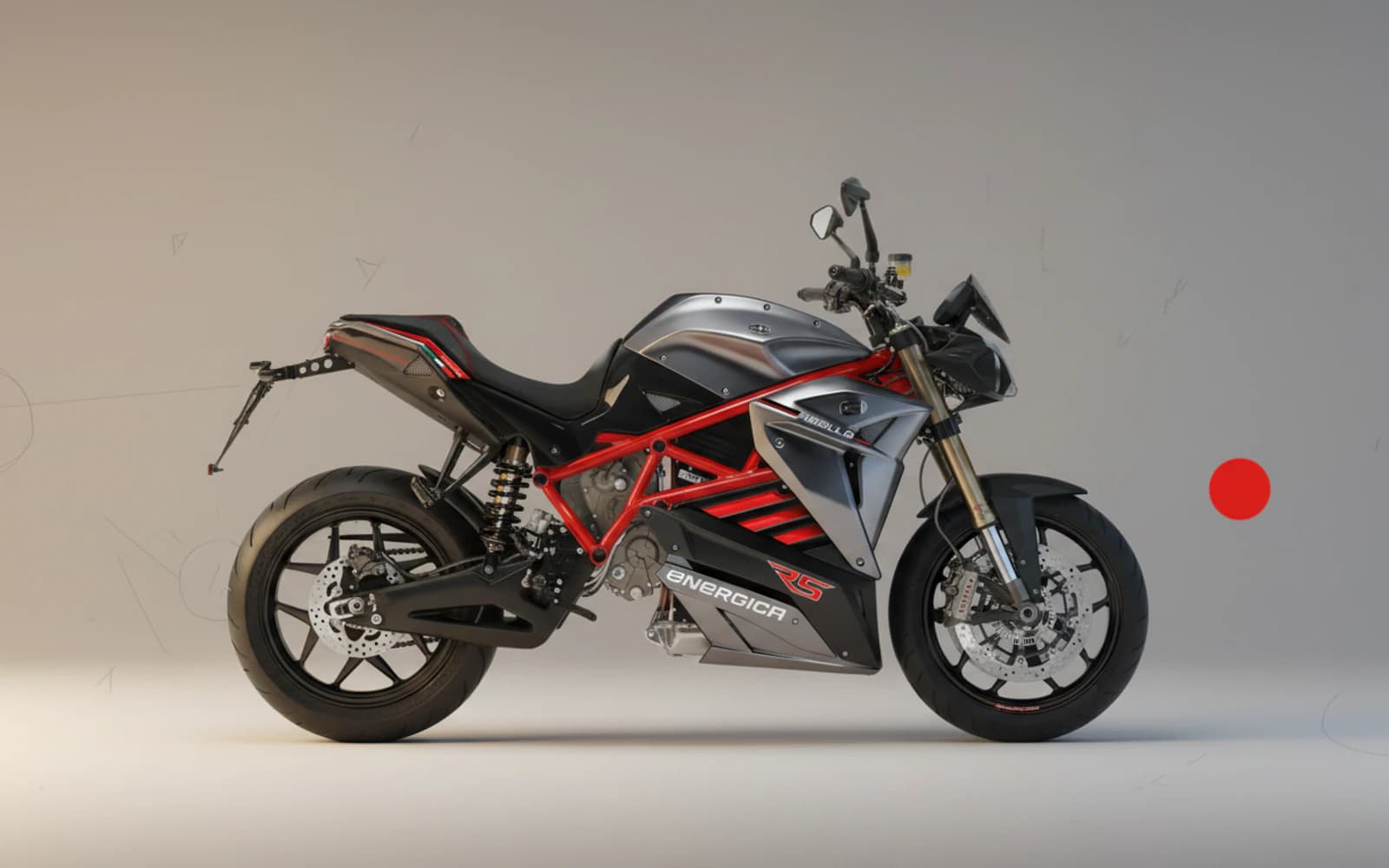 Energica Eva Ribelle в графитово-красной streetfighter-комплектации